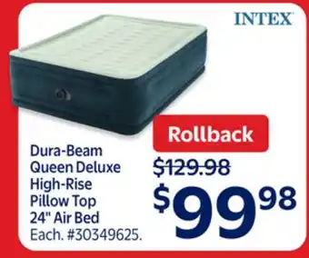 Walmart Dura-Beam Queen Deluxe High-Rise Pillow Top 24 Air Bed offer