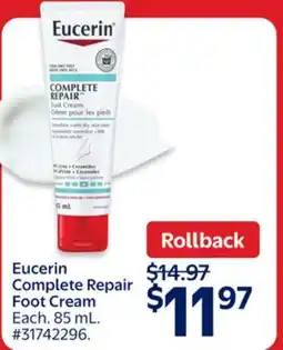 Walmart Eucerin Complete Repair Foot Cream offer