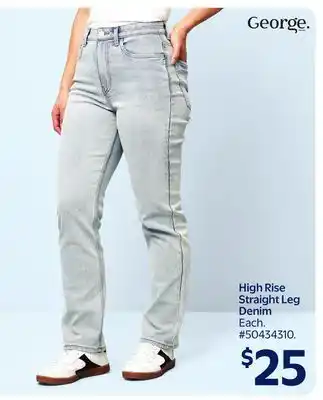 Walmart High Rise Straight Leg Denim offer