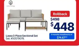 Walmart Lasso 3-Piece Sectional Set offer