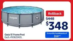 Walmart Oasis 15' Frame Pool offer