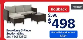 Walmart Brookbury 3-Piece Sectional Seat offer