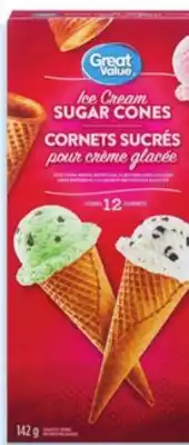 Walmart Great Value Ice Cream Sugar Cones 12-pack offer