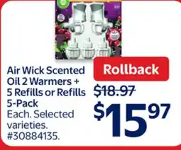 Walmart Air Wick Scented oil 2 Warmers + 5 Refills or Refills 5-Pack offer