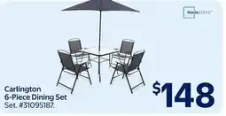 Walmart Mainstays Carlington 6-Piece Dining Set offer