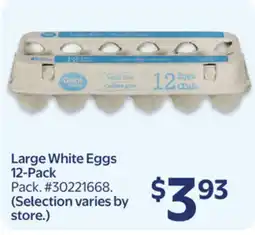 Walmart Large White Eggs 12-Pack offer