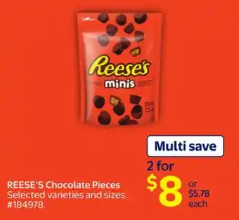 Walmart REESE'S Chocolate Pieces offer