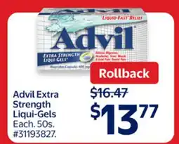 Walmart Advil Extra Strength Liqui-Gels offer