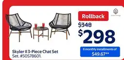 Walmart Skyler II 3-Piece Chat Set offer