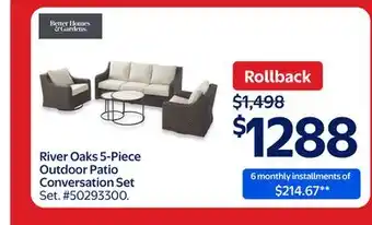 Walmart River Oaks 5-Piece Outdoor Patio Conversation Set offer