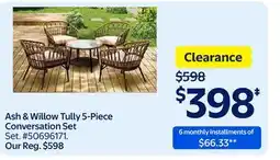 Walmart Ash & Willow Tully 5-Piece Conversation Set offer