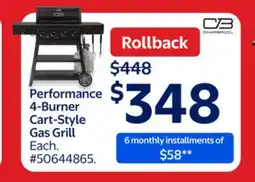 Walmart Performance 4-Burner Cart-Style Gas Grill offer