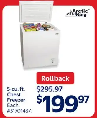 Walmart Arctic King 5-cu. ft. Chest Freezer offer