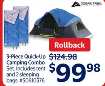 Walmart 3-Piece Quick Up Camping Combo offer
