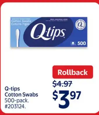 Walmart Q-tips Cotton Swabs offer