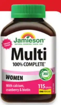 Walmart Jamieson 100% Complete Multi Women 115s or Mega Size Vitamin C 370s offer