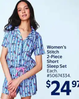 Walmart Women's Stitch 2-Piece Short Sleep Set offer