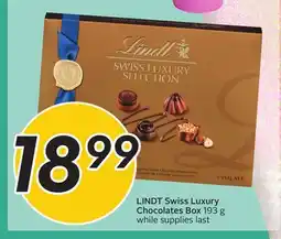Sobeys LINDT Swiss Luxury Chocolates Box offer