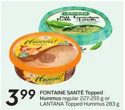 Sobeys FONTAINE SANTÉ Topped Hummus offer
