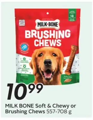 Sobeys MILK BONE Soft & Chewy or Brushing Chews offer