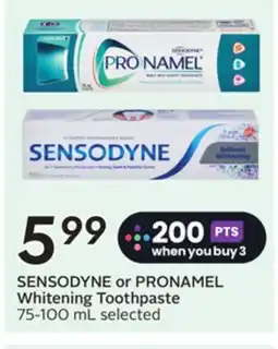 Sobeys SENSODYNE or PRONAMEL Whitening Toothpaste offer