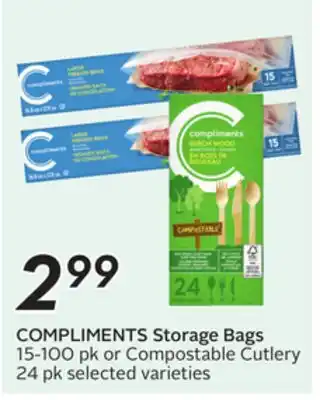 Sobeys COMPLIMENTS Storage Bags offer