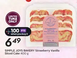 Sobeys SIMPLE JOYS BAKERY Strawberry Vanilla Sliced Cake offer