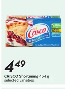 Sobeys CRISCO Shortening offer