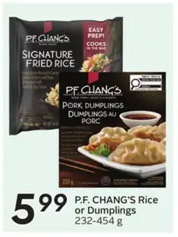 Sobeys P. F. CHANG'S Rice or Dumplings offer