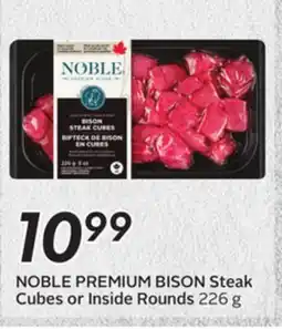 Sobeys NOBLE PREMIUM BISON Steak Cubes or Inside Rounds offer