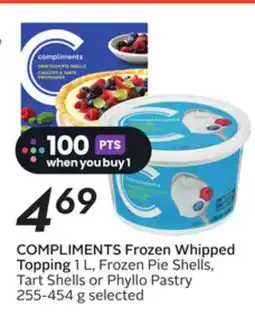 Sobeys COMPLIMENTS Frozen Whipped Topping offer