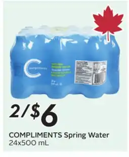 Sobeys COMPLIMENTS Spring Water offer