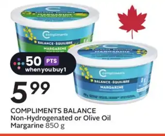 Sobeys COMPLIMENTS BALANCE Non-Hydrogenated or Olive Oil Margarine offer