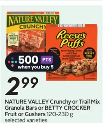 Sobeys NATURE VALLEY Crunchy or Trail Mix Granola Bars or BETTY CROCKER Fruit or Gushers offer