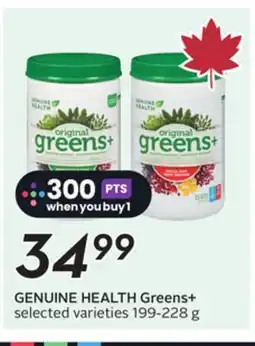 Sobeys GENUINE HEALTH Greens + offer