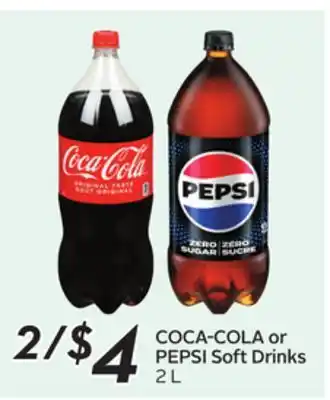 Sobeys COCA-COLA or PEPSI Soft Drinks offer