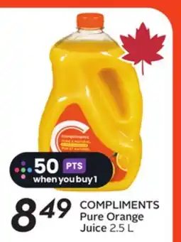 Sobeys COMPLIMENTS Pure Orange Juice offer