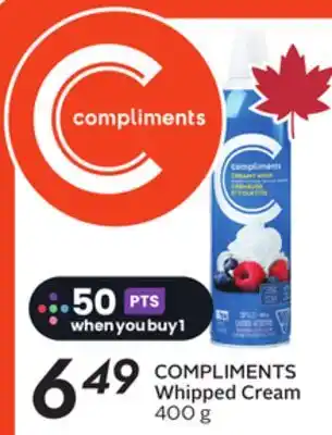 Sobeys COMPLIMENTS Whipped Cream offer