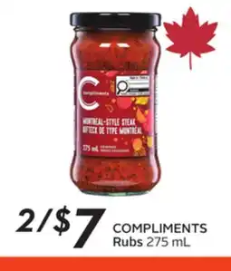 Sobeys COMPLIMENTS Rubs offer