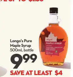 Longo's Pure Maple Syrup offer