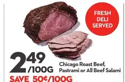 Longo's Chicago Roast Beef, Pastrami or All Beef Salami offer
