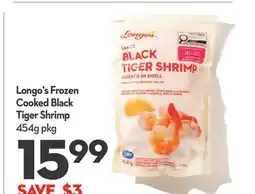 Longo's Frozen Cooked Black Tiger Shrimp offer