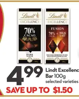 Longo's Lindt Excellence Bar offer