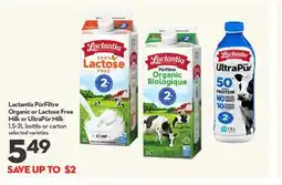 Longo's PūrFiltre Organic or Lactose Free Milk or UltraPūr Milk offer