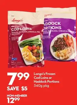 Longo's Frozen Cod Loins or Haddock Portions offer