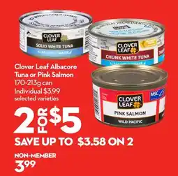 Longo's Clover Leaf Albacore Tuna or Pink Salmon offer