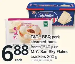 Fortinos T&T BBQ PORK STEAMED BUNS, FROZEN, 540 G OR M.Y. SAN SKY FLAKES CRACKERS, 800 G offer