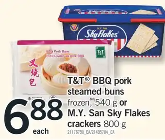 Fortinos T&T BBQ PORK STEAMED BUNS, FROZEN, 540 G OR M.Y. SAN SKY FLAKES CRACKERS, 800 G offer