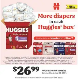 Fortinos HUGGIES GIGA DIAPERS, 36-104'S offer
