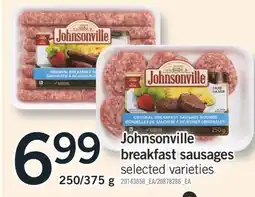 Fortinos JOHNSONVILLE BREAKFAST SAUSAGES, 250/375 g offer